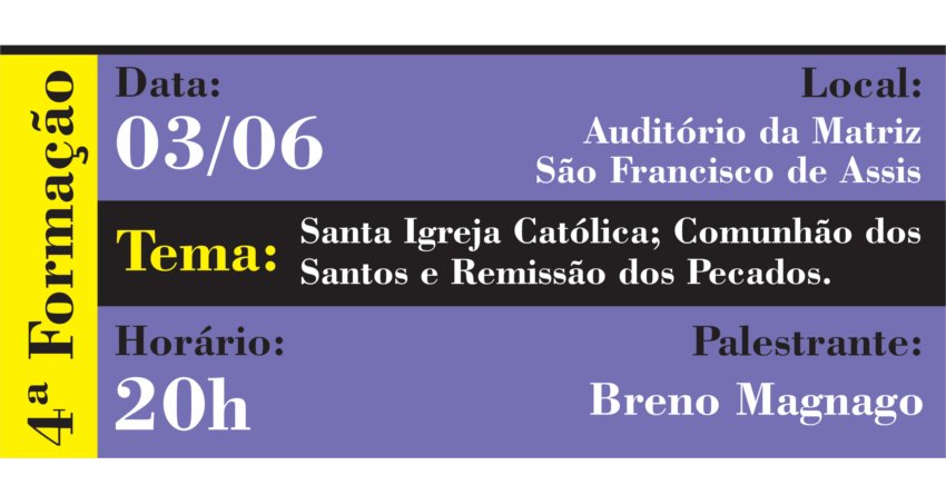 Inscrições para 4º encontro do SEMINÁRIO CATEQUÉTICO: Por que sou católico?